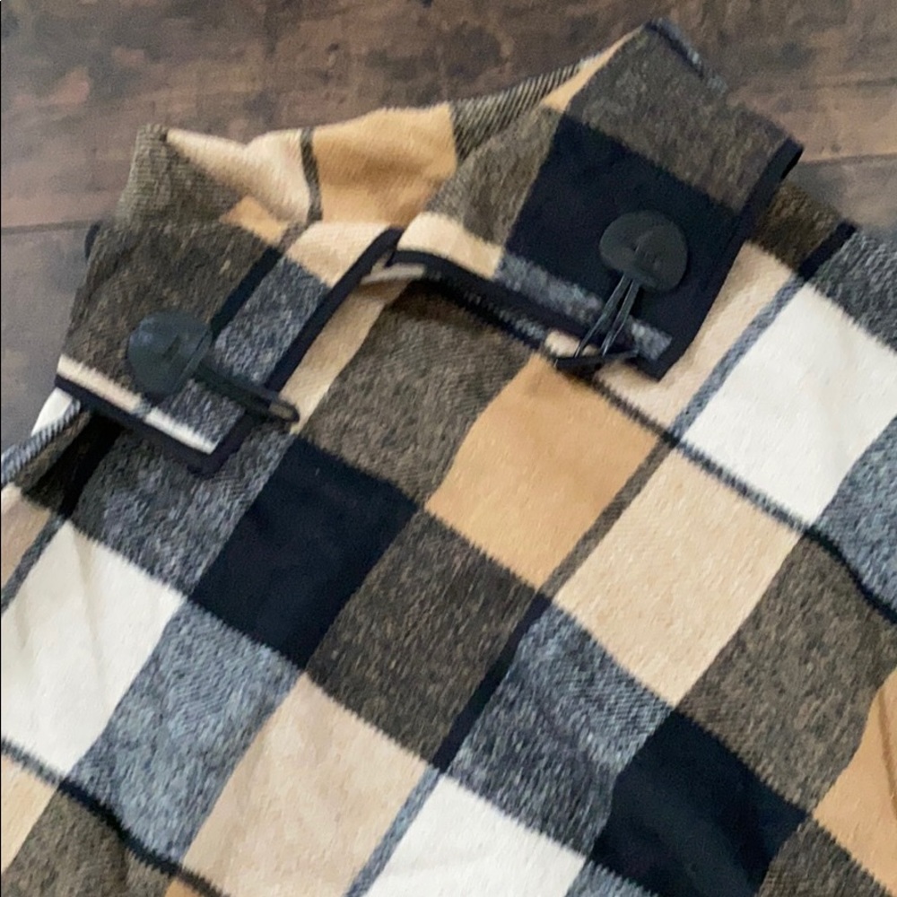 Fall Checkered Gingham Plaid Cape Poncho - Picture 5 of 5